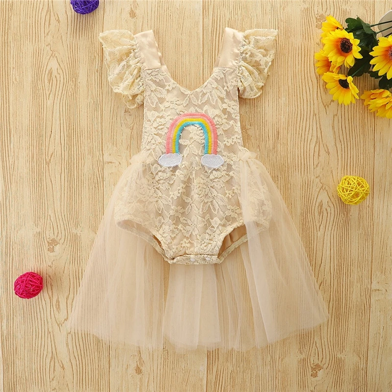 Комбинезон для новорожденных девочек сетчатые кружевные комбинезоны с круглым