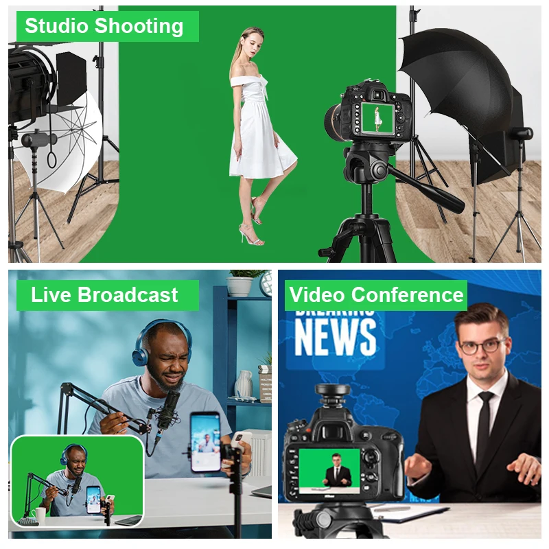 Ulanzi фон для фотосъемки с густым гладким муслиновым хлопковым зеленым экраном