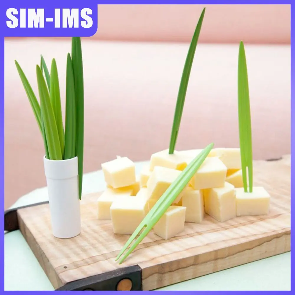 

Food Grade Kitchen Tableware Set Health Hygiene Bamboo Leaf Shape Creative Fruit Fork Exquisite Workmanship Kitchen Supplies