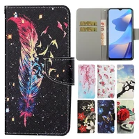 flowers art printed wallet case for oppo a53s a54s a55 a73 a74 a93 a94 a9 2020 reno 5 lite realme 9i 8 c11 c20 c21 flip cover
