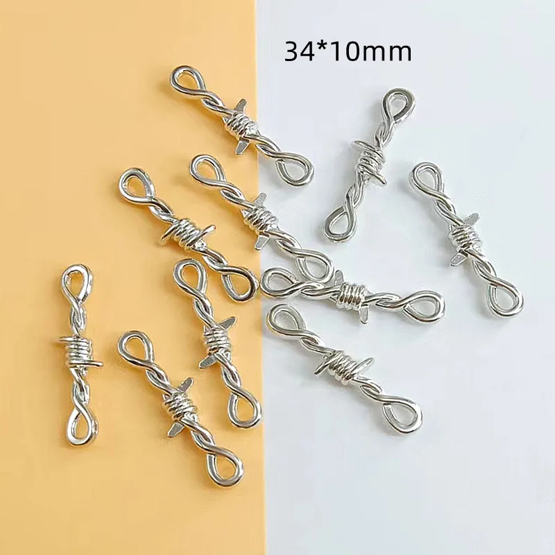 

10pcs 34x10mm 3D Thorns Metal Connectors Pendant Gothic Necklace Bracelet DIY Thorns Charm Jewelry Handicraft Making