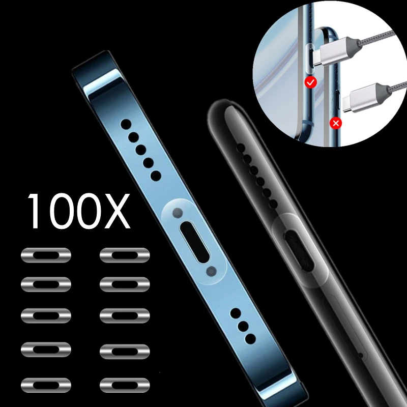 

100 шт. пленка с защитой от царапин для зарядного порта для Iphone Samsung Xiaomi защитные наклейки пленки для Apple Android Type-C зарядный порт