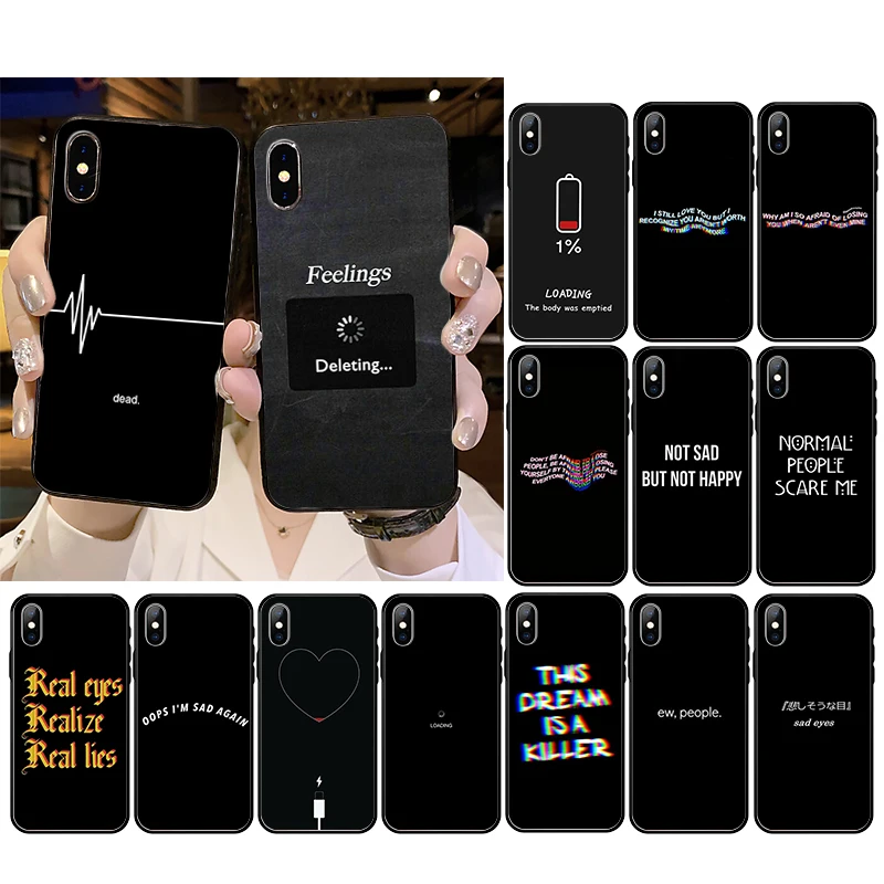 

Black quotes Phone Case For iphone 13 11 12 Pro Max Case For iphone 13 11 Pro XS MAX X XR SE2 8 7 Plus Case