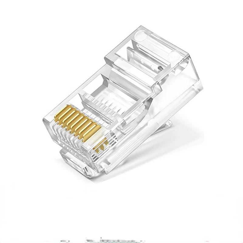 

10pcs Rj45 Connector Cat5e Cat6 Connector Network Unshielded 8Pin Modular Utp Rj45 Plugs Have Hole