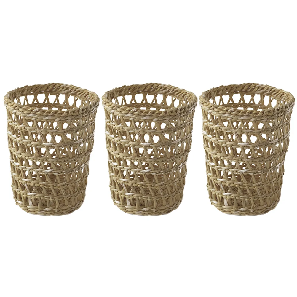 

3 Pcs Teacup Set Protective Cover Bottles Boho Decor Milk Hollowed Covers Sleeves Straw