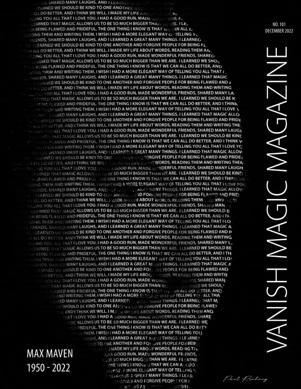 

2022 Vanish Magic Magazine#101 December -Magic tricks