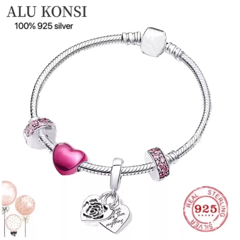 

Женский браслет из серебра 100% пробы, с бусинами