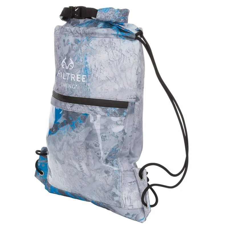 Realtree Wav3 Tahoe Blue Roll Top 10 Ltr Cinch Dry Bag, Unisex, Gray, Lightweight Waterproof