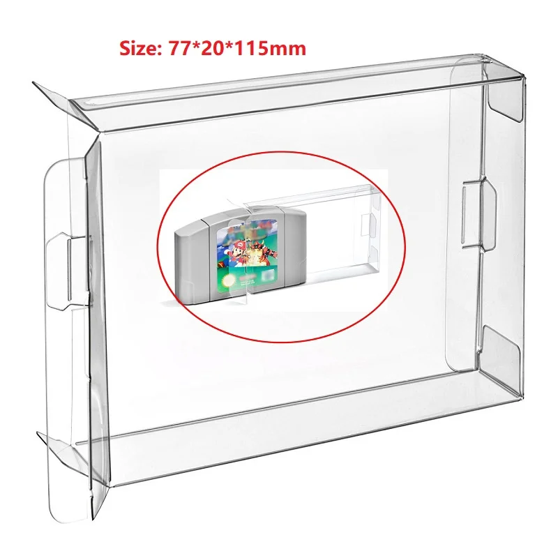 

Ruitroliker 20Pcs Clear Case Sleeve Protector for N64 Games Cartridge