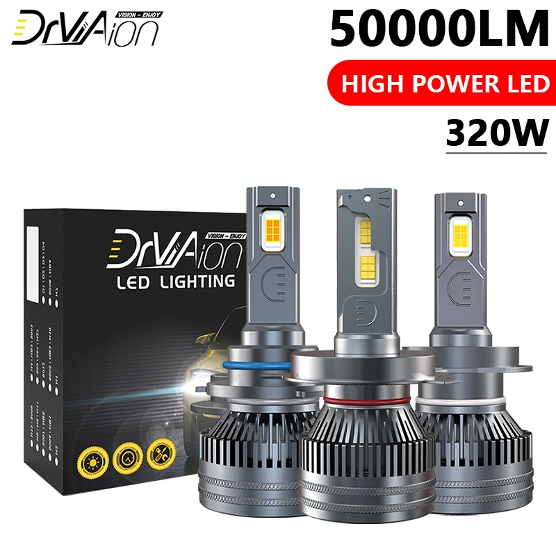 Лампа Drviaion H7 H4 H11, 320 Вт, 9005 лм, 9006 К