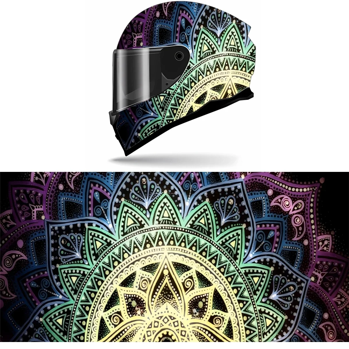 Mandala Boho шлемы наклейки самоклеящиеся гоночные мотоциклетные на шлем и виниловые