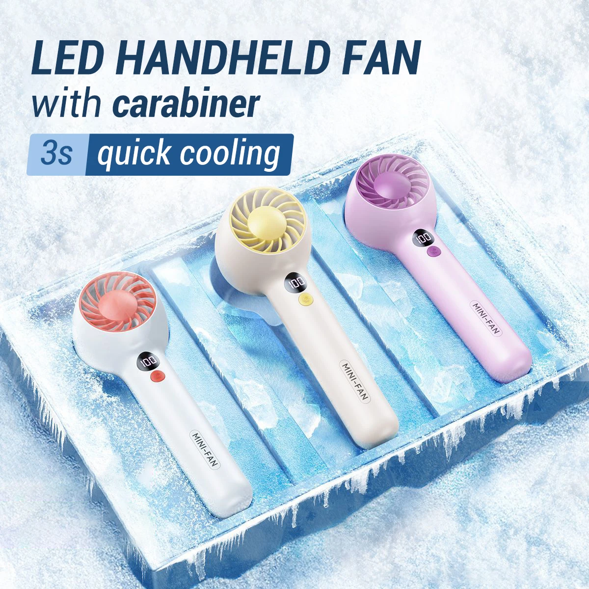 

2023 Новый ручной портативный вентилятор 1200 мАч 3-скоростной светодиодный USB-охлаждение Бесшумный настольный вентилятор с карабином Летний открытый кемпинг Офис