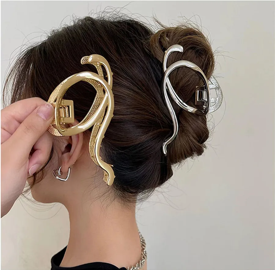 

Женские Элегантные золотые, серебряные, полые геометрические металлические коготки для волос Винтажные заколки для волос головная повязка Шпилька Модные необычные аксессуары для волос