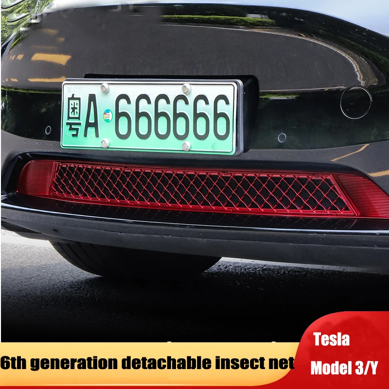 

Передний и Нижний Бампер для автомобиля Tesla Model 3 модели Y 2023, сетка от насекомых, внешние аксессуары, пылезащитная крышка на вентиляционное отверстие, отделка