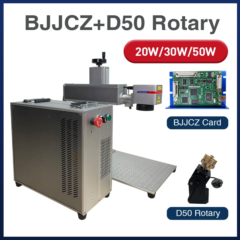 

Fiber Laser Marking Machine With BJJCZ Card D50 Rotary Jpt Raycus 20w 30w 50w Stainless Steel Engraver Metal Jewelry Ring Gold