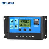 12V/24V Rated Voltage DC Voltage 10A 20A 30A 40A 50A 60A PWM Solar Panel Controller LCD Solar Charge Controller