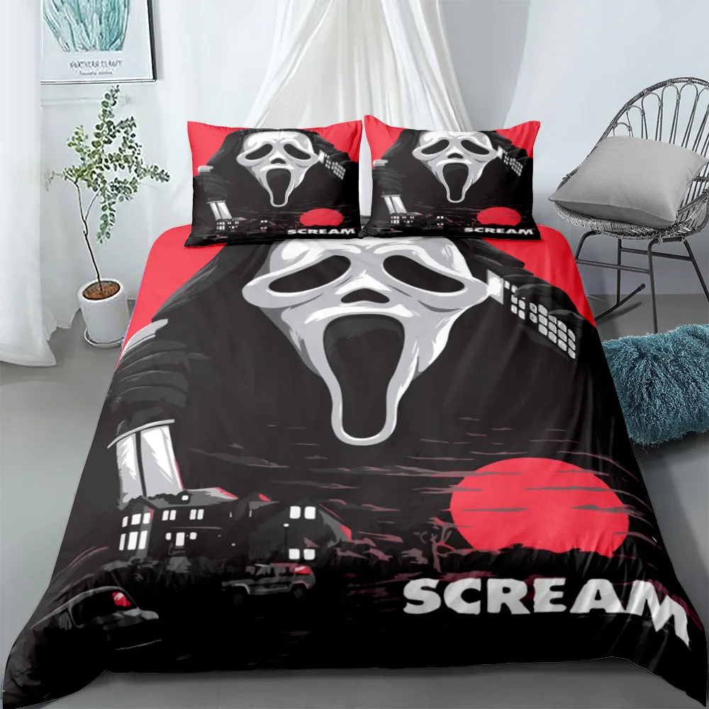 Фото Комплект пододеяльников Scream Horror Night, США, King Queen, двойной, полный, одноразмерный, комплект постельного белья №1