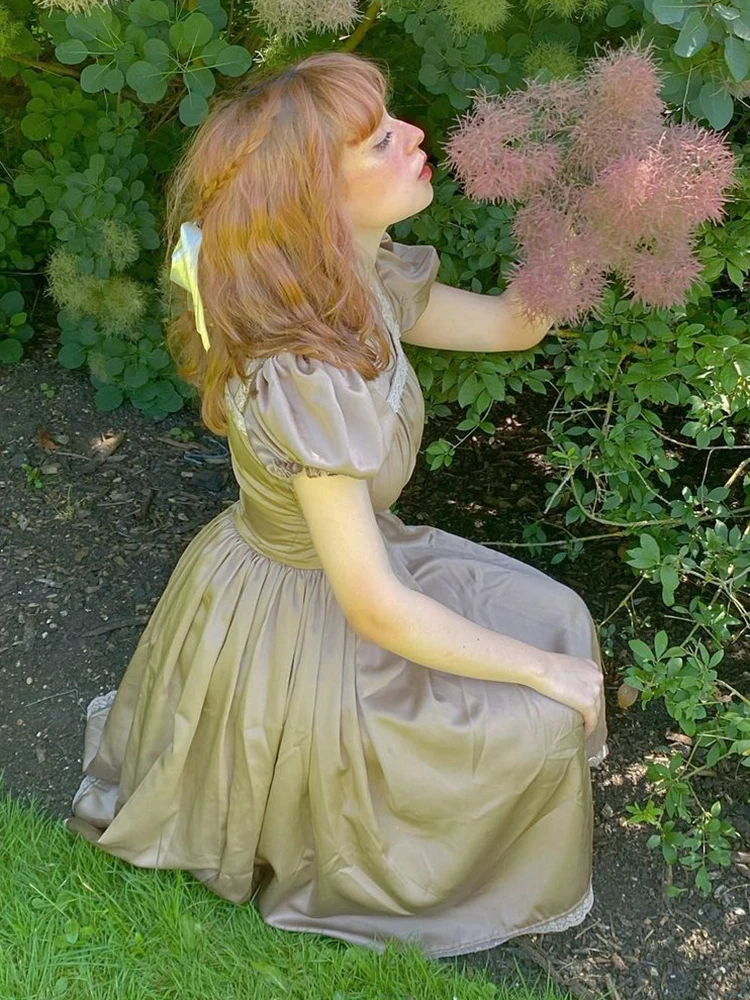 Модное шикарное французское платье Darlingaga с квадратным вырезом и кружевной