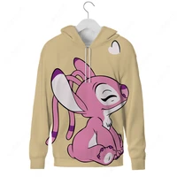 disney hoodie stitch print cute autumn winter hoodie casual harajuku fashion pullover oversized thickened top for men and women
