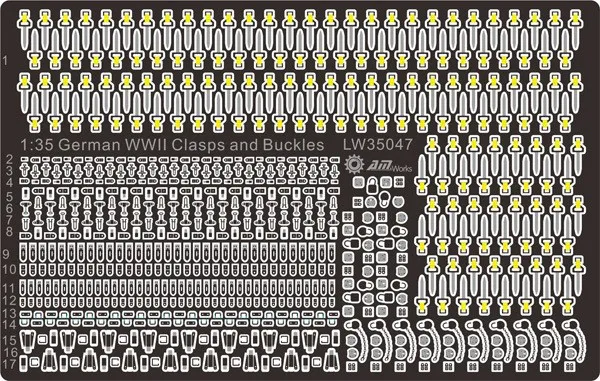 AM-WORKS LW35047 1/35 Застежки и пряжки немецкой Второй мировой войны