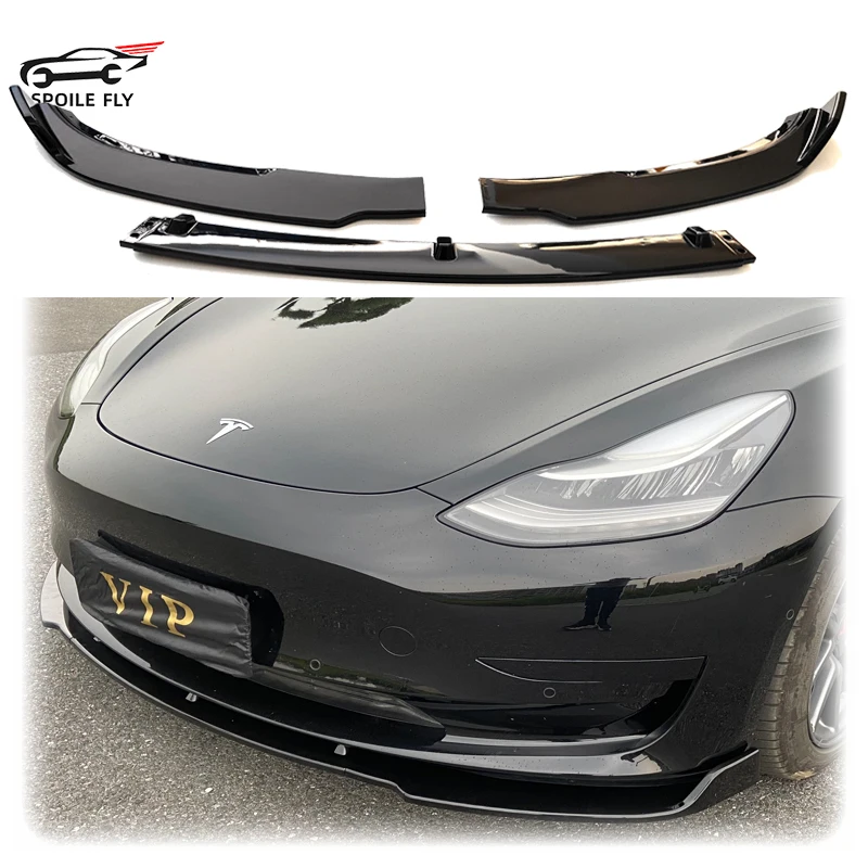 Новый дизайн от 2016 до 2022 для Tesla Model 3 Sedan глянцевый черный корпус из углеродного