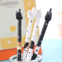 20pcs cute cartoon black white cat gel pen 0 38mm black ink pens school office supplies kawaii student stationery gift