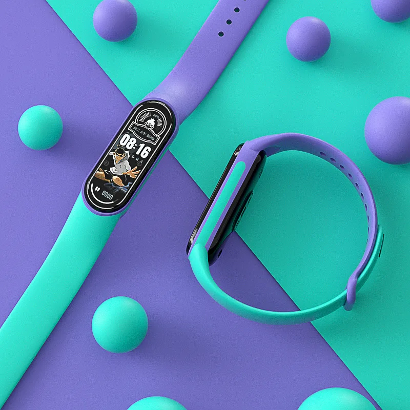 

For Xiaomi Mi Band 6 5 4 3 Watch Silicone Solo Loop Wrist Two Color Strap Accessories Stylish XiaoMI band Belt Bracelet
