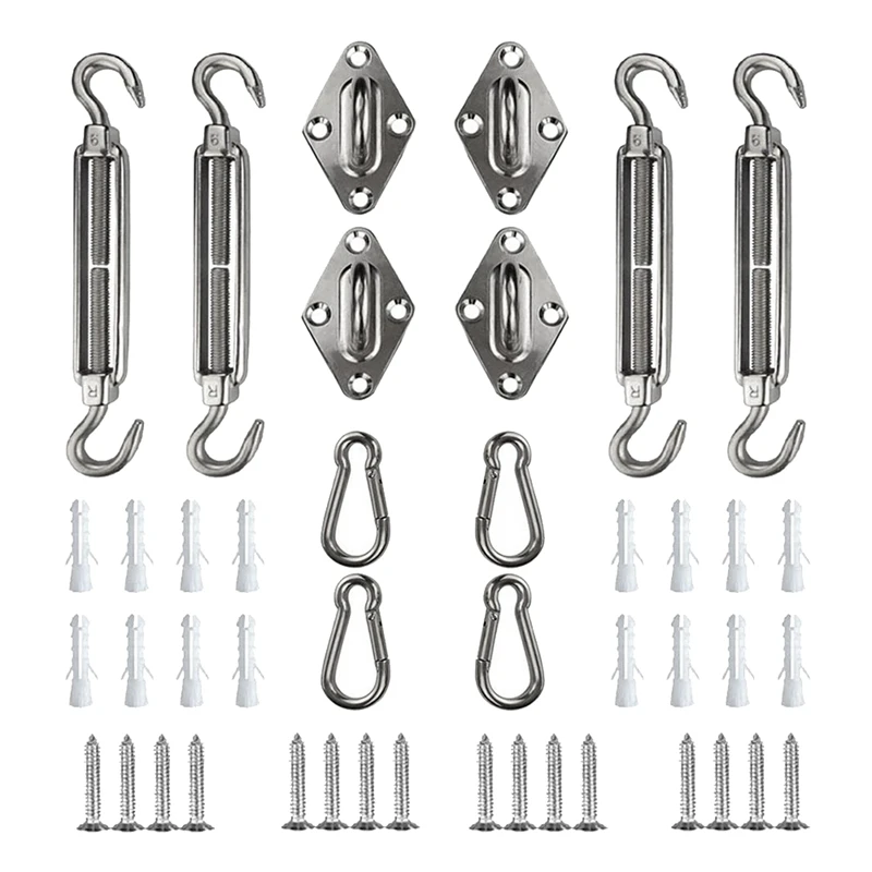 

Sun Shade Sail Hardware Kit For Square/Rectangle/Triple-Cornered Sun Shade Sail Stainless Steel Sun Shade Sail Kit