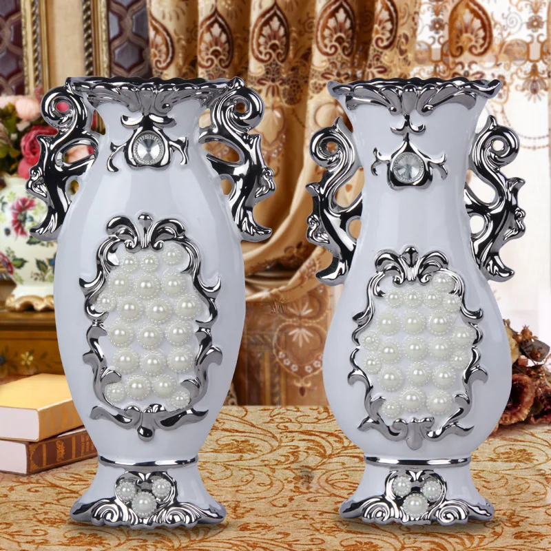 

Handmade New diamond technology ceramic vase creative high-grade white porcelain art flower ornaments Home Furnishing