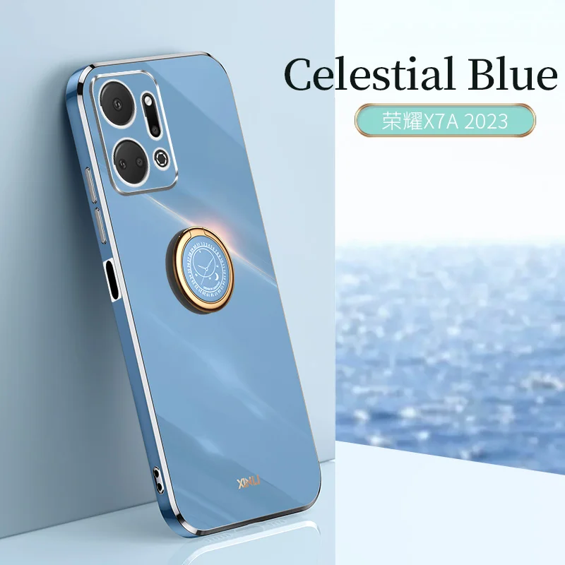

Luxury Square Plating Ring Holder Phone Case For Honor X5 X7A X8 X8A X9 X9A X10 X10 Max X20 X20 SE X30 X30 Max X30i X40 X40i