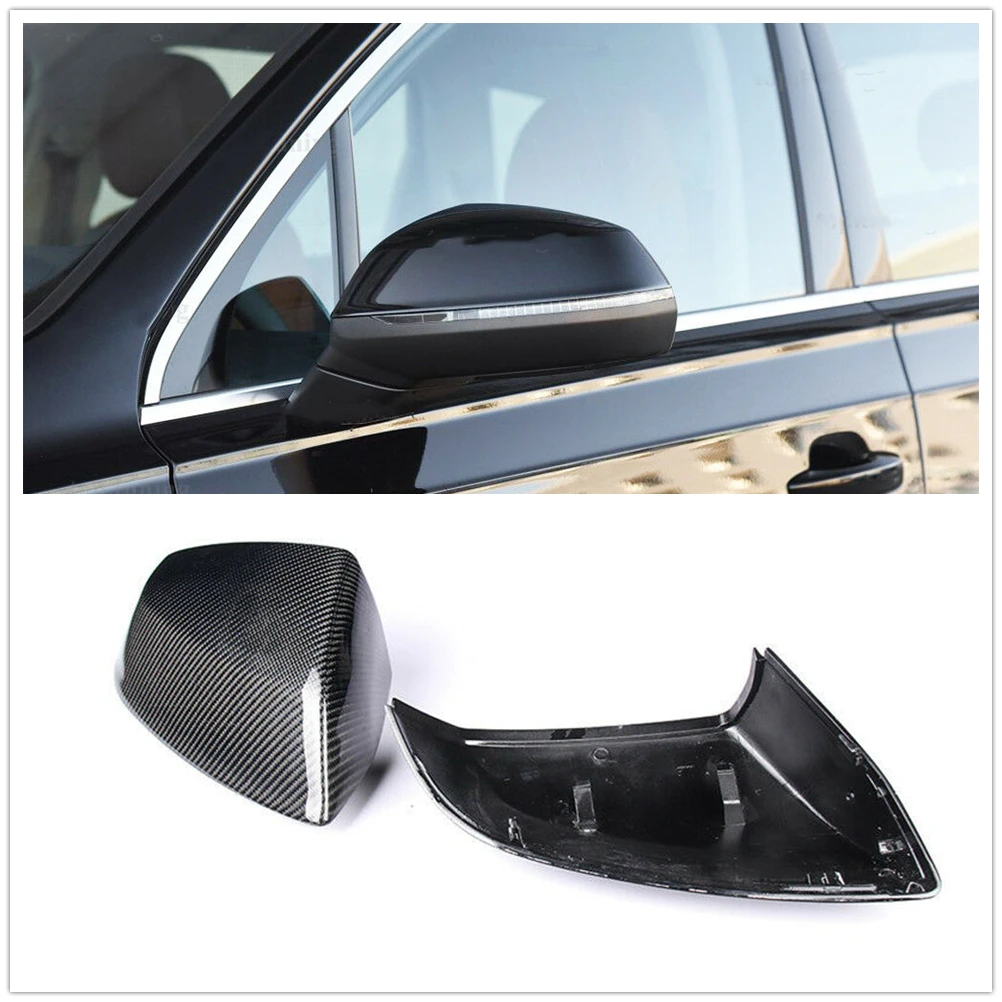 

Carbon Fiber Mirror Cover Car Door Side Rear View Case Reverse Cap Shell Replacement For Audi Q5 SQ5 Q7 SQ7 2016-2017