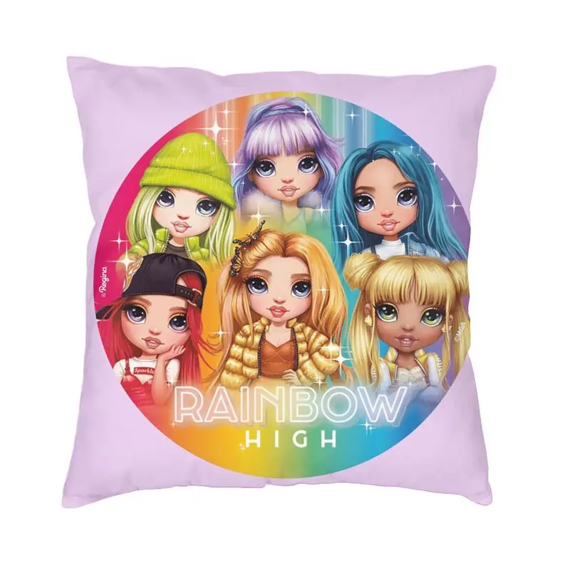 

Nordic Rainbow High Cushion Cover Soft Cartoon Anime Tv Throw Pillow Case Bedroom Decoration Pillowcase