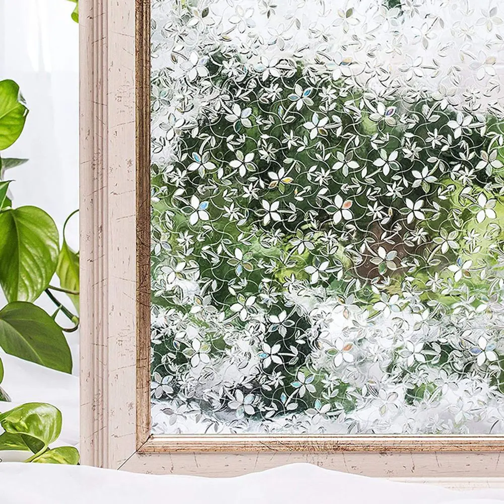 

Etched 3D Solar Catcher Glass Window Film Vinyls Privacy Film Stained Paper Decorative Balcony Bathroom Window Decals