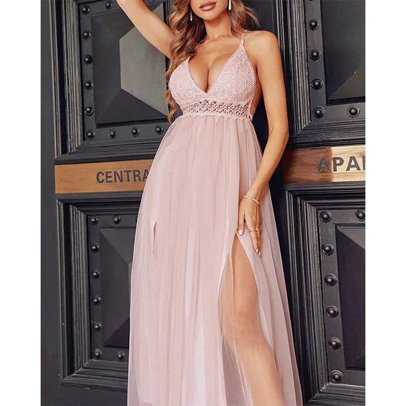 

Женское шифоновое платье Y2k, Вечерние Розовые платья без рукавов с открытой спиной, элегантное платье для выпускного вечера, сексуальное пл...