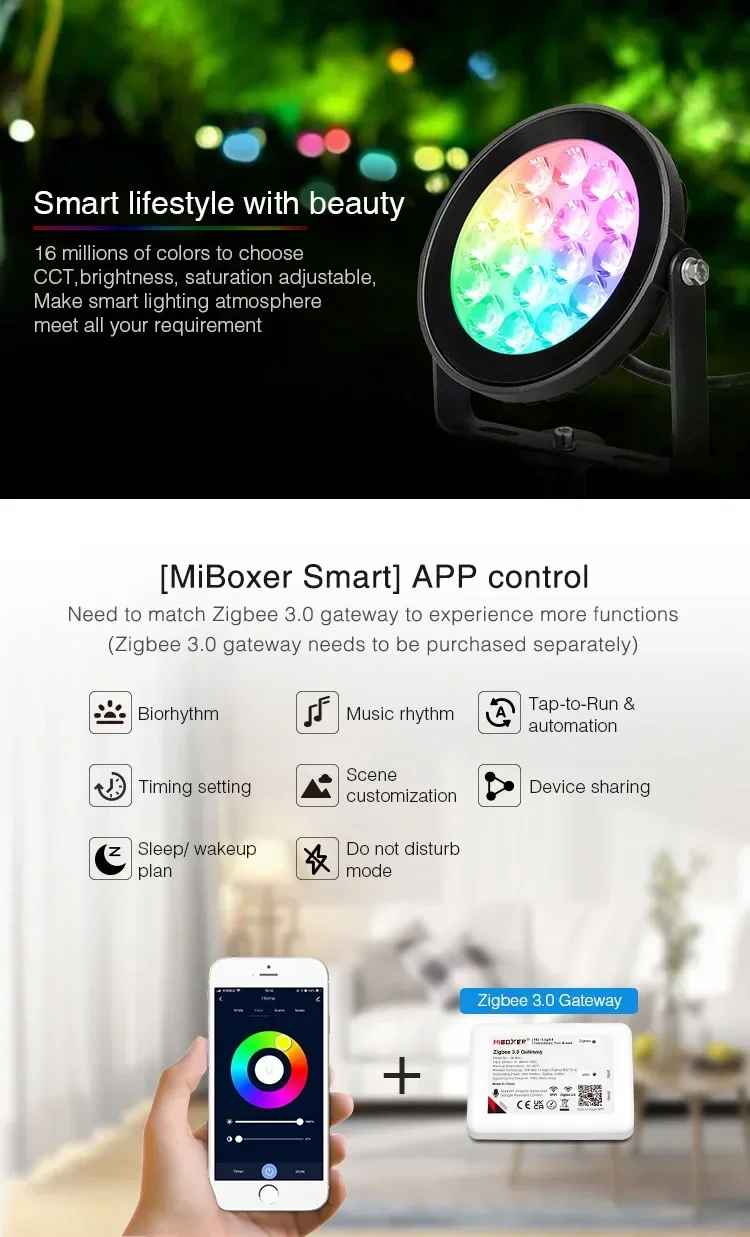 Miboxer 2.4G RF Пульт дистанционного управления Zigbee 3.0 6 Вт 9 12 15 25 RGBCCT Светодиодный