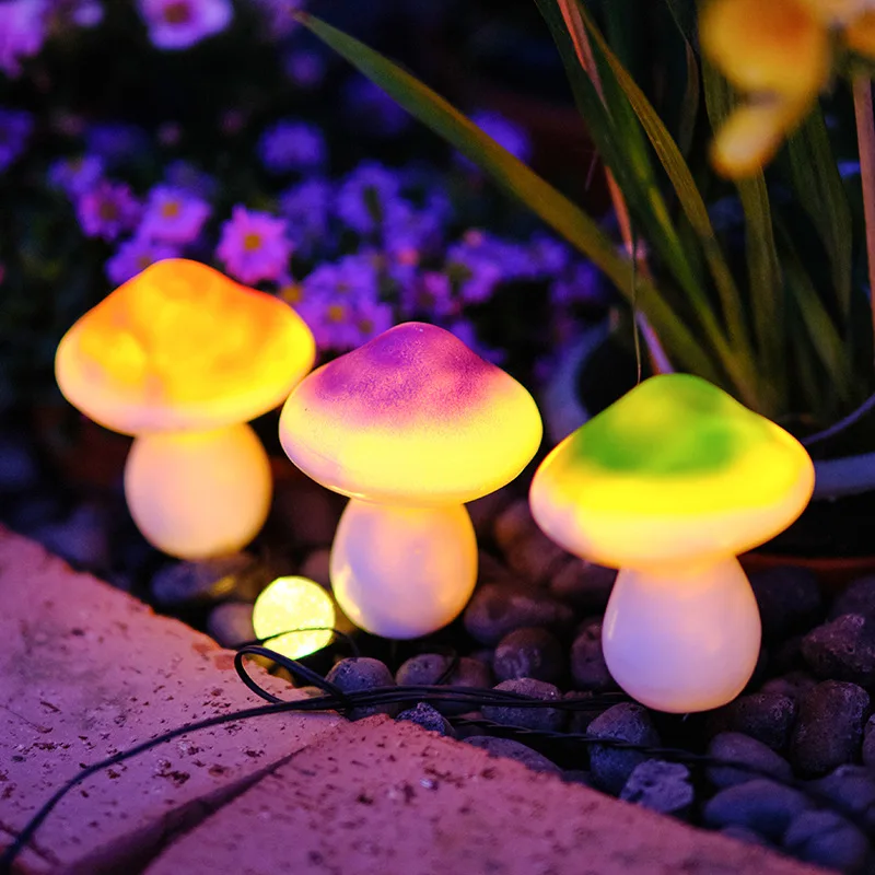 5 PCS Solar Lawn Lamp Outdoor IP65 Waterproof Mushroom Lights Fairy Lights Garland for Garden Patio Pathway Landscape Decoration
