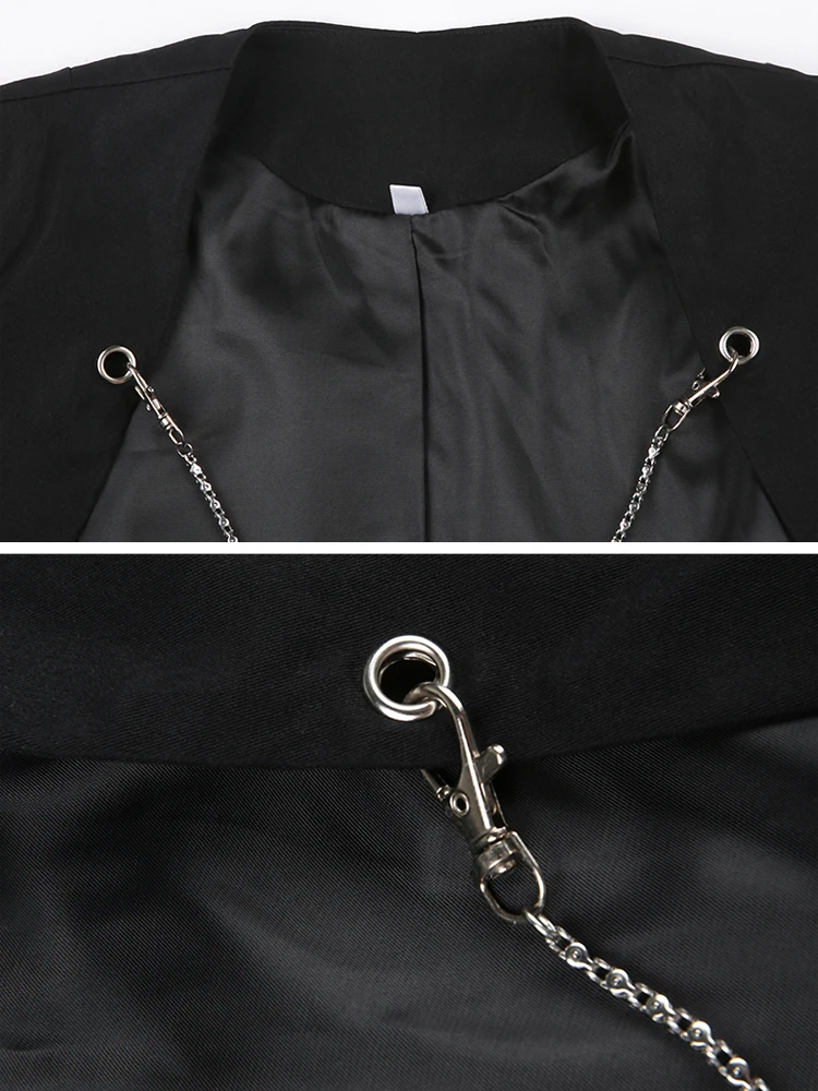 Короткая куртка HEYounGIRL с цепочками Модный корейский базовый осенний кардиган топ