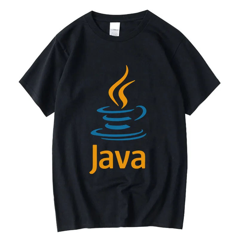 

Футболка мужская с надписью JAVA, Повседневная Свободная тенниска из 100% хлопка, крутая майка с круглым вырезом, топы