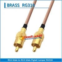 1x pcs dual rca male to rca male pigtail jumper surveillance video rg316 copper rca to av video recorder extend cable