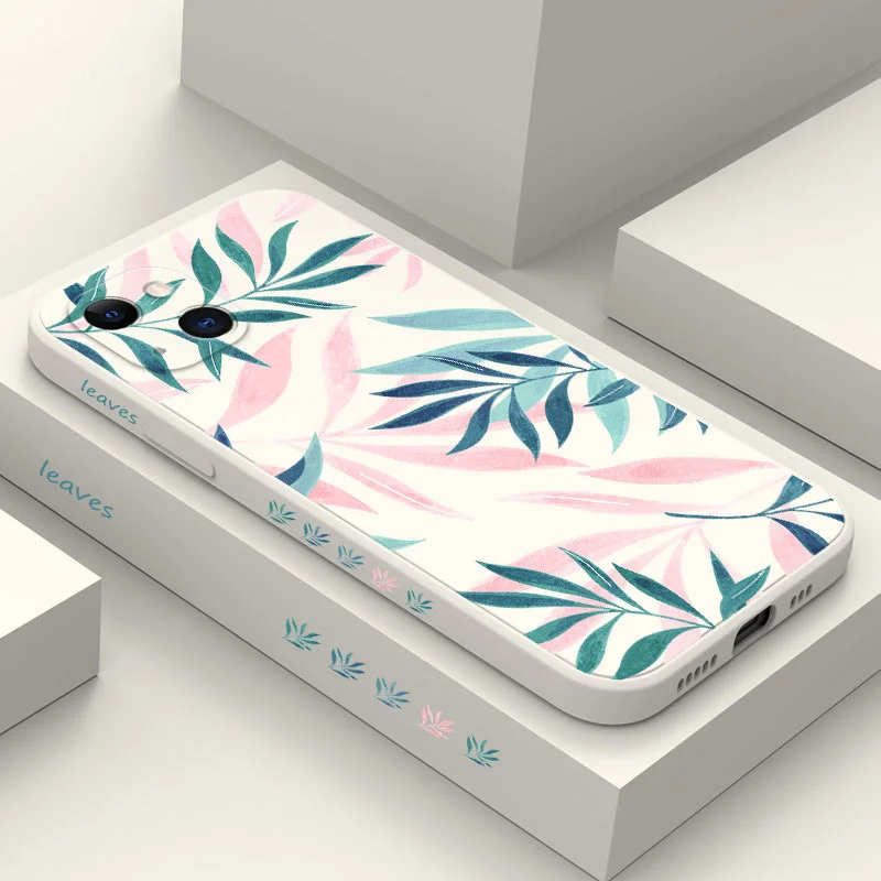 

Hand Drawn Plants Phone Case For iPhone 13 12 11 Pro Max Mini X XR XS MAX SE2020 8 7 Plus 6 6S Plus Cover