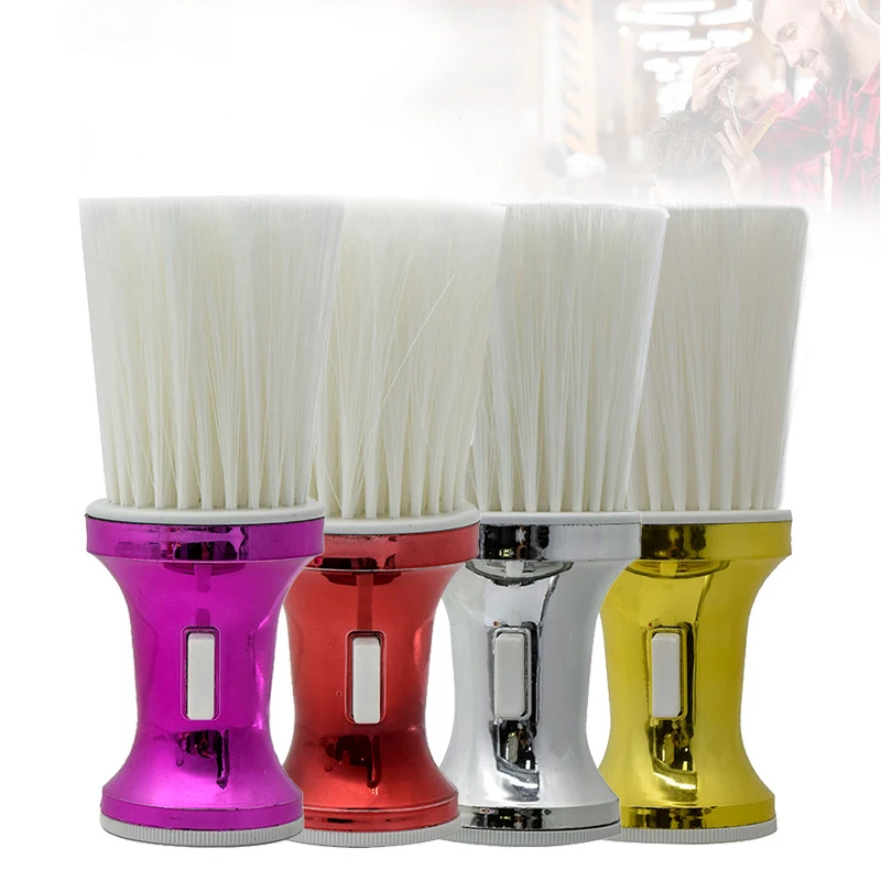 

Bright Color Handle Soft Bristle Hairdressing Brush Pro Hair Cutting Neck Face Duster Cleaning Brush Salon Hair Stylist Tools