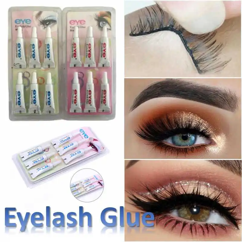 

6pcs Professional Quick Dry Eyelash Glue False Eyelash Extension Long Lasting Waterproof Beauty Adhesive Makeup Tools