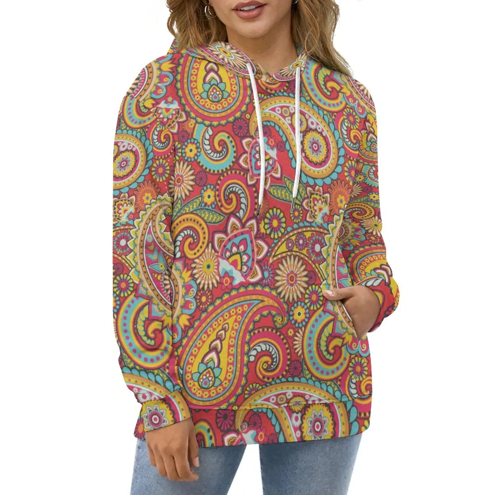 

Retro Paisley Hoodies Winter Trippy Hippy Print Harajuku Oversized Hoodie Couple Long Sleeve Modern Casual Hooded Sweatshirts