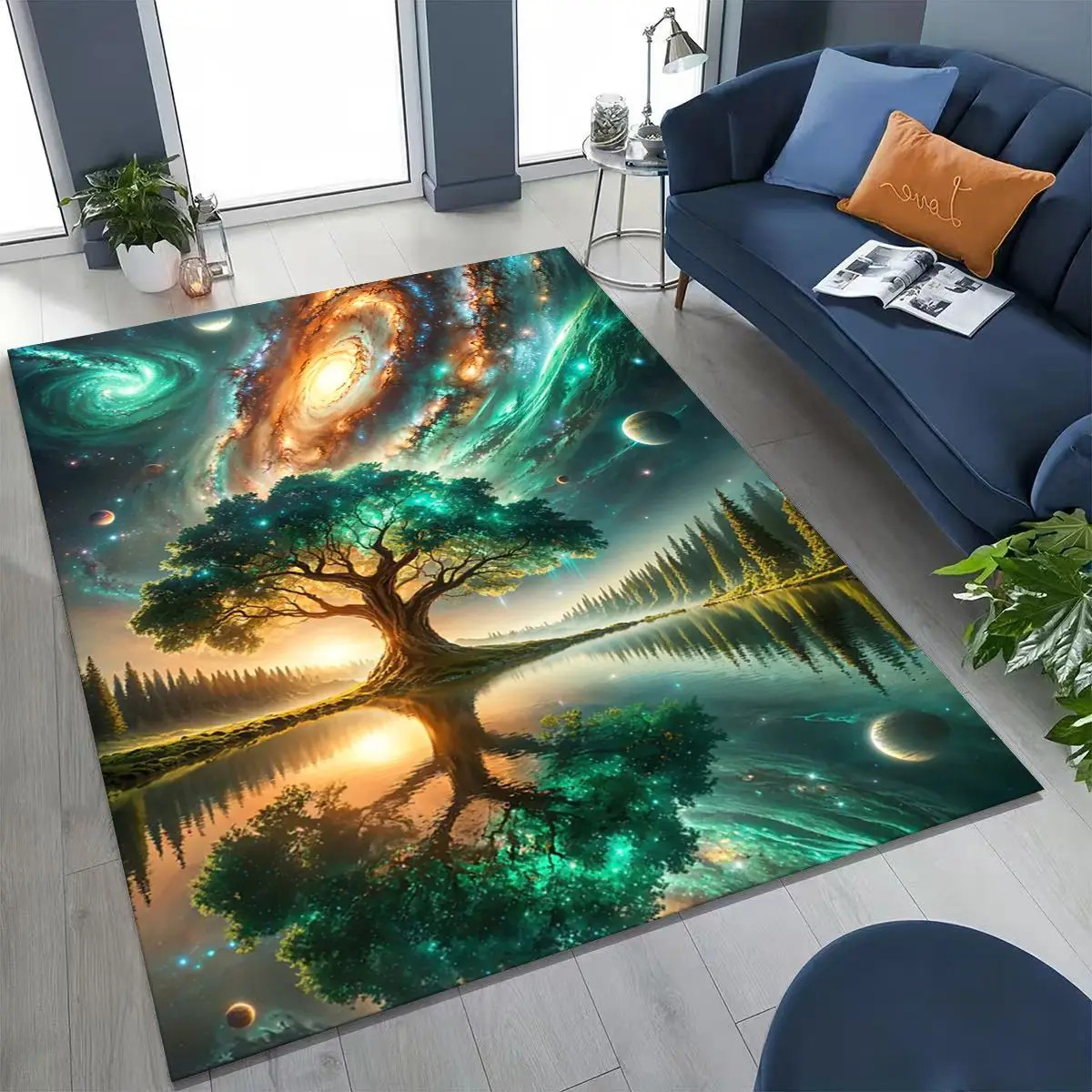 Фото Коврик Nordic Dream Tree of Life Symbol Totem Yggdrasil для спальни, гостиной, дивана, домашнего декора, детский нескользящий напольный коврик в подарок №1