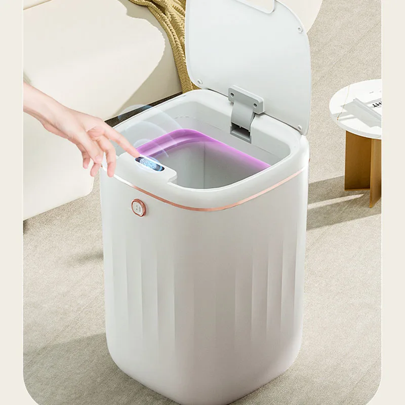 

20L Automatic Sensor Trash Can Smart Home Large Capacity Waterproof Trash Can UV Sterilization Wastebasket Sensor Bin Kitchen