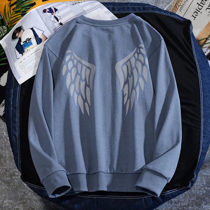 Толстовка в стиле Харадзюку уличная одежда оверсайз со светоотражающими