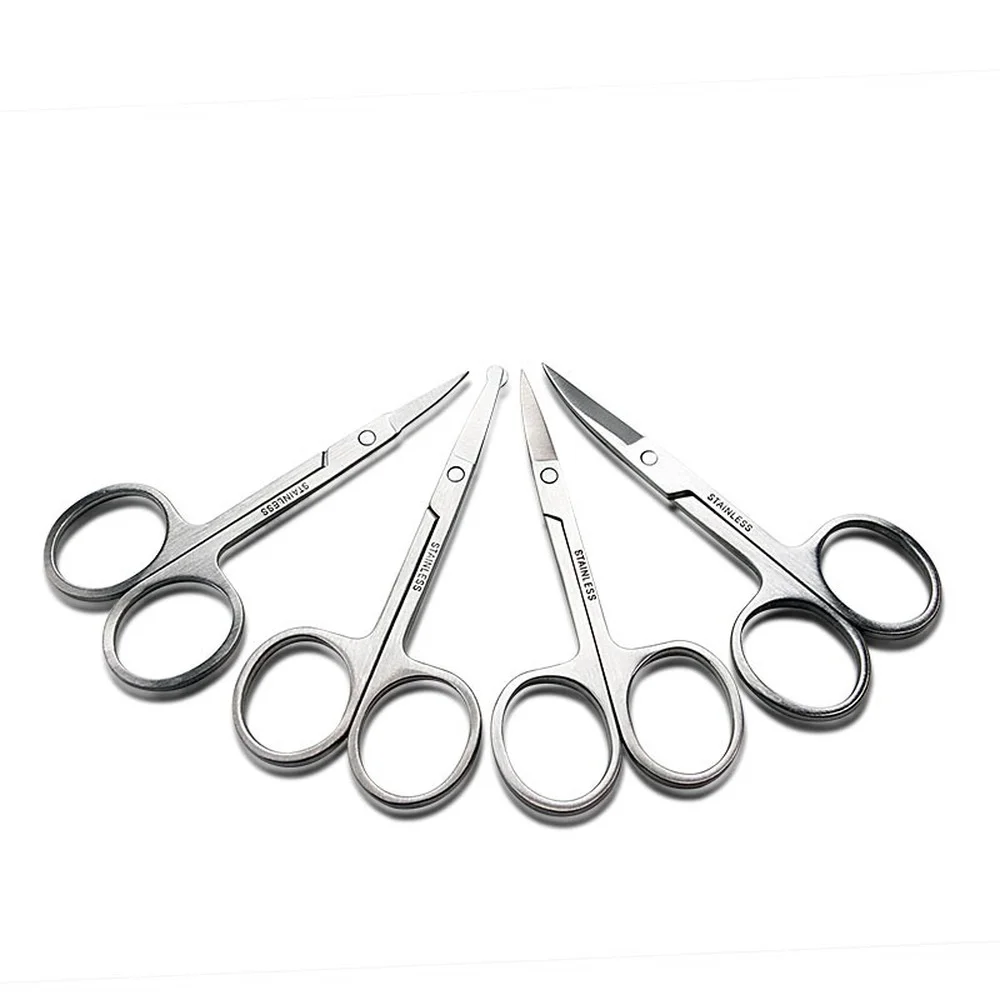 

3.5 Inch Stainless Steel Mini Portable Curved Beard Nose Ear Epilator Scissors Trimmer