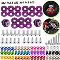 20pcs m2 m6 car modified hex fasteners fender washer bumper engine concave screws fender washer license plate bolts car styling
