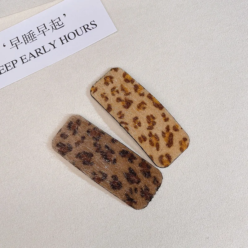 

Fashion Hair Clips for Hair Accessories for Women Net Red BB Bangs Versatile Simple Leopard Print Side Clip Girls Accessory New