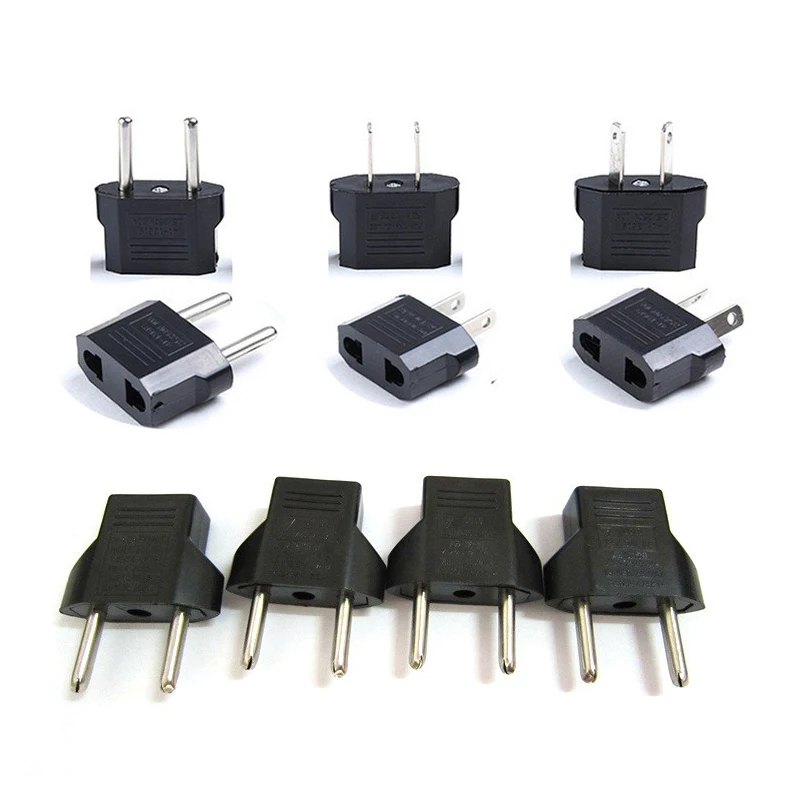

2pcs European EU Power Electric Plug Adapter American China Japan US To EU Euro Travel Adapter AC Power Cord Sockets Outlet